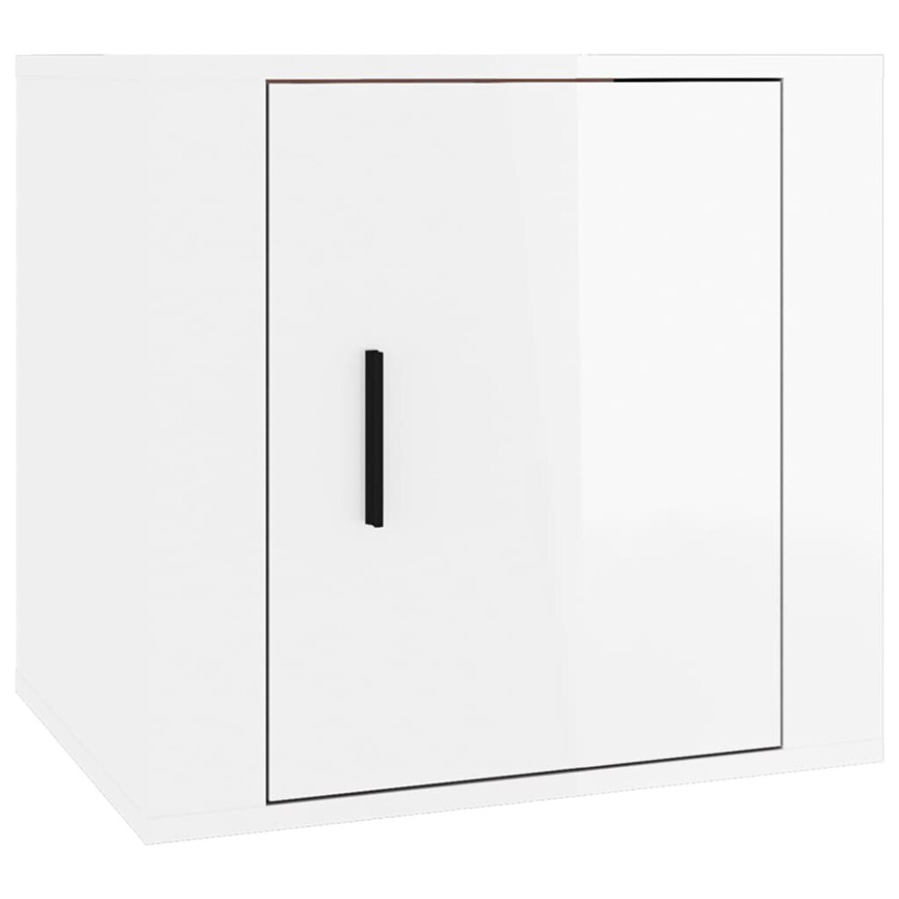 Vidaxl (High Gloss White, 1 X Bedside Cabinet) 1/2X Bedside Cabinet White End Table Indoor Nightstand Telephone Stand