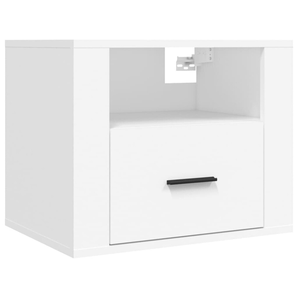 (White, 1 x Bedside cabinet) vidaXL 1/2x Wall-mounted Bedside Cabinet Floating Bedside Unit Multi Colours