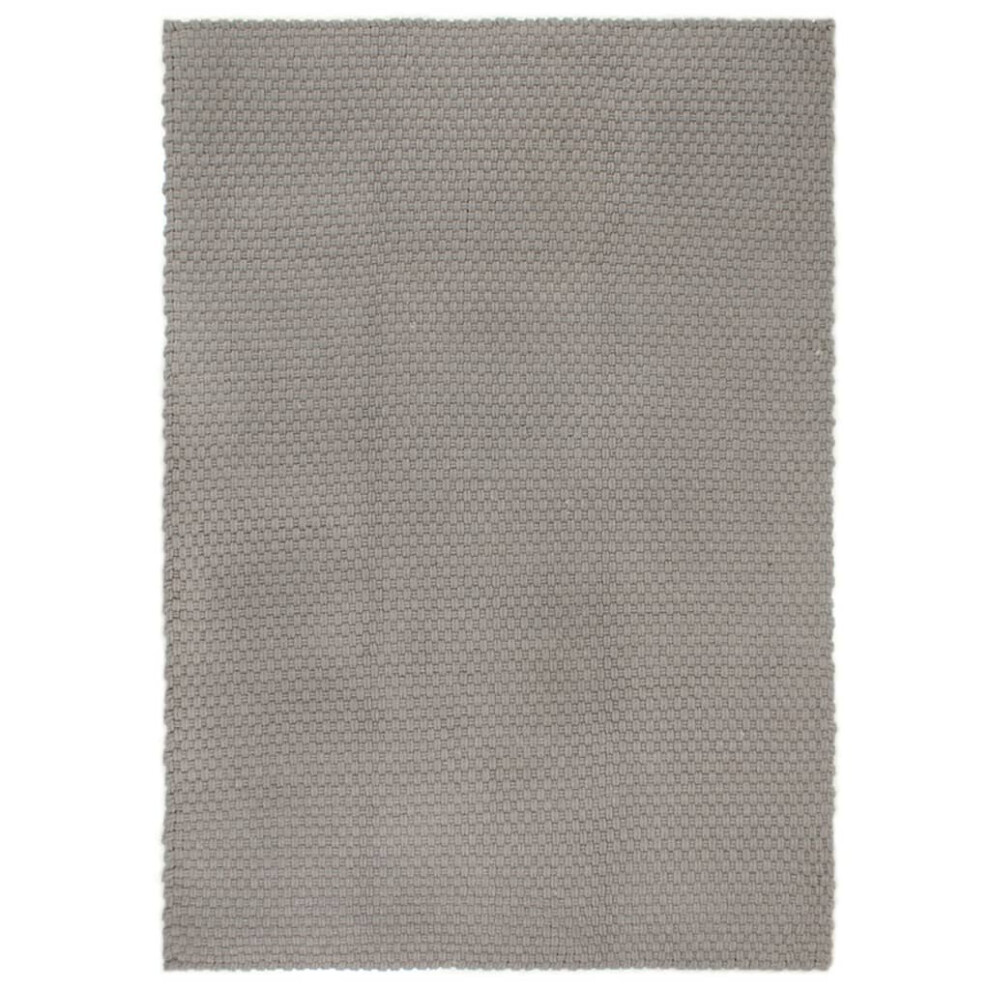 Vidaxl (Grey, 160 X 230 Cm) Rug Rectangular Cotton Indoor Floor Carpet Mat Rug Multi Colours/Sizes