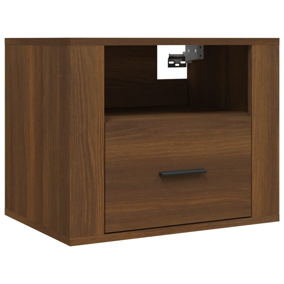 (Brown oak, 1 x Bedside cabinet) vidaXL 1/2x Wall-mounted Bedside Cabinet Floating Bedside Unit Multi Colours