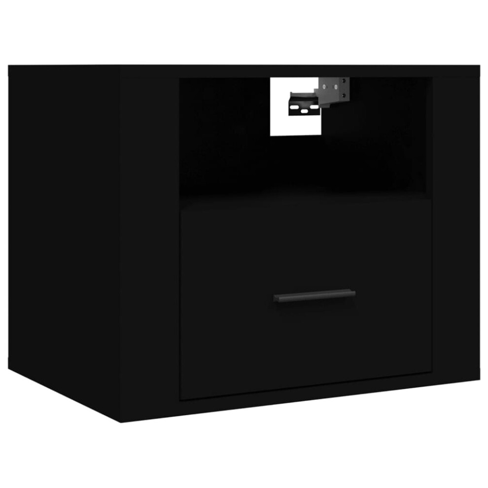 (Black, 1 x Bedside cabinet) vidaXL 1/2x Wall-mounted Bedside Cabinet Floating Bedside Unit Multi Colours