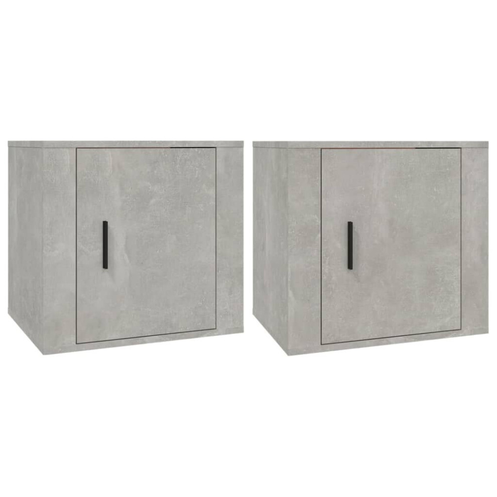 Vidaxl (Concrete Grey, 2 X Bedside Cabinet) 1/2X Bedside Cabinet White End Table Indoor Nightstand Telephone Stand