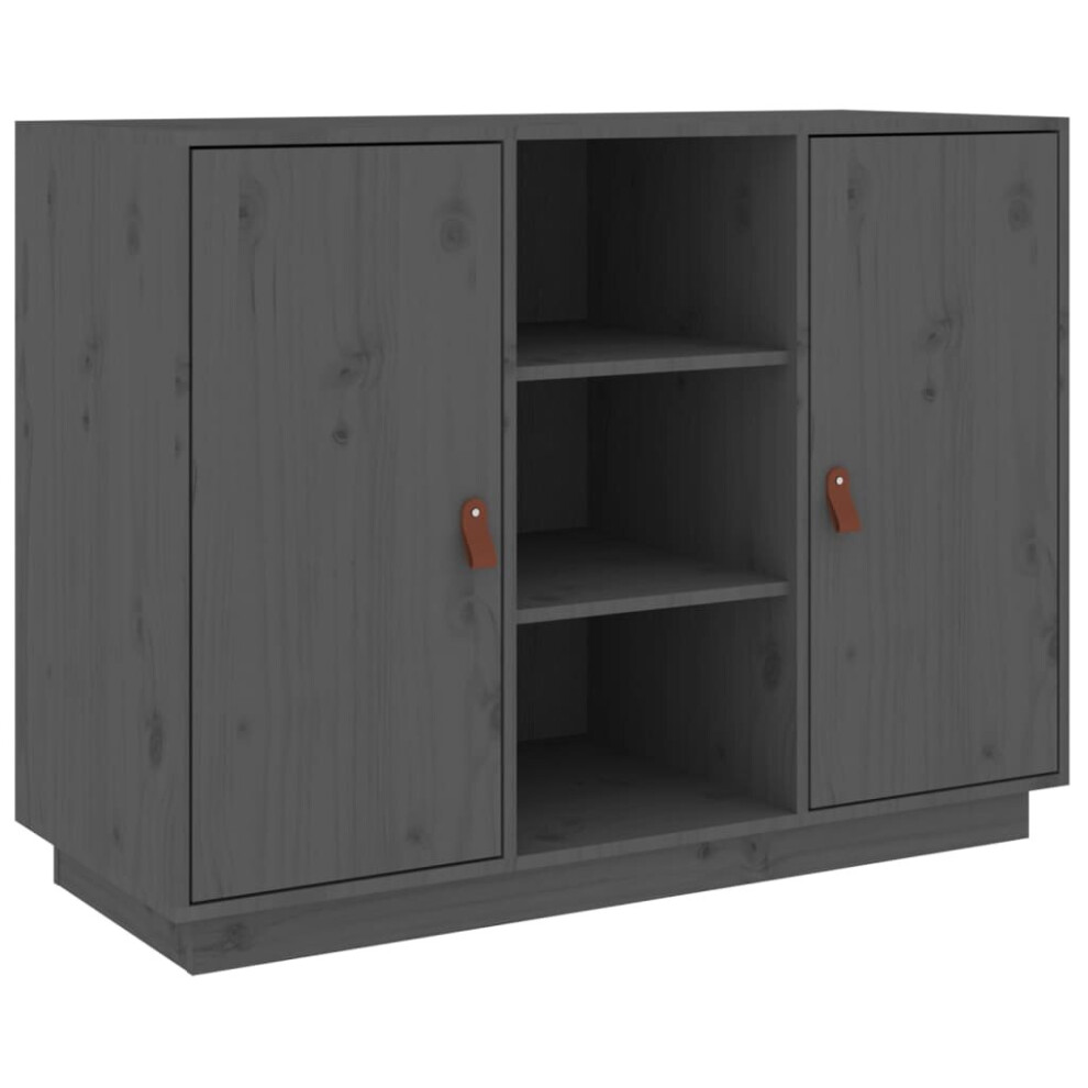 Vidaxl (Grey) Solid Wood Pine Sideboard Wooden Home Organiser Cupboard Multi Colours