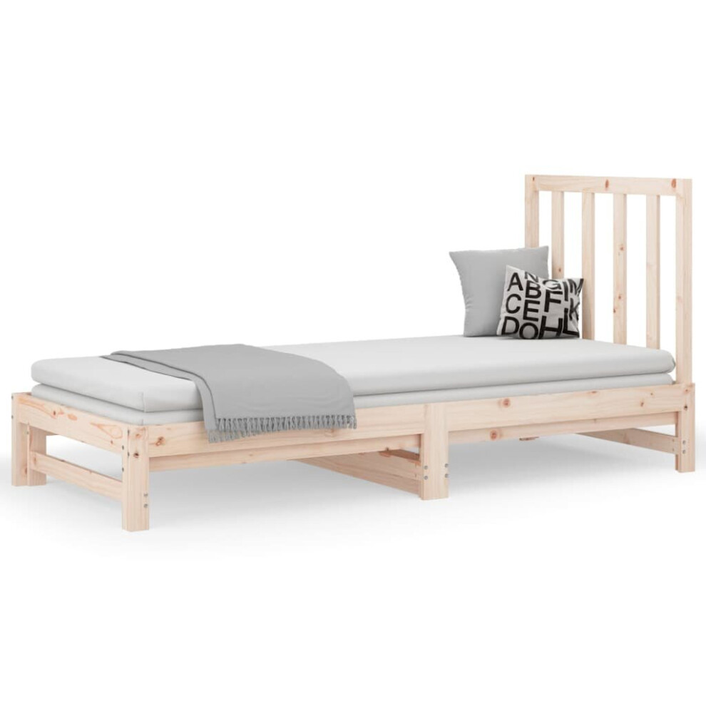 (Brown, 205.5 x 182 x 30 cm (L x W x H)) vidaXL Solid Wood Pine Pull-out Day Bed Multi Colours 2x(90x190)/2x(90x200) cm