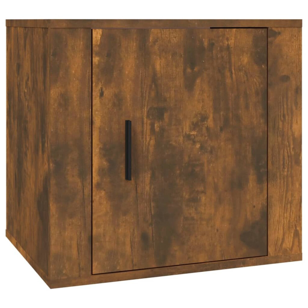 Vidaxl (Smoked Oak, 1 X Bedside Cabinet) 1/2X Bedside Cabinet White End Table Indoor Nightstand Telephone Stand