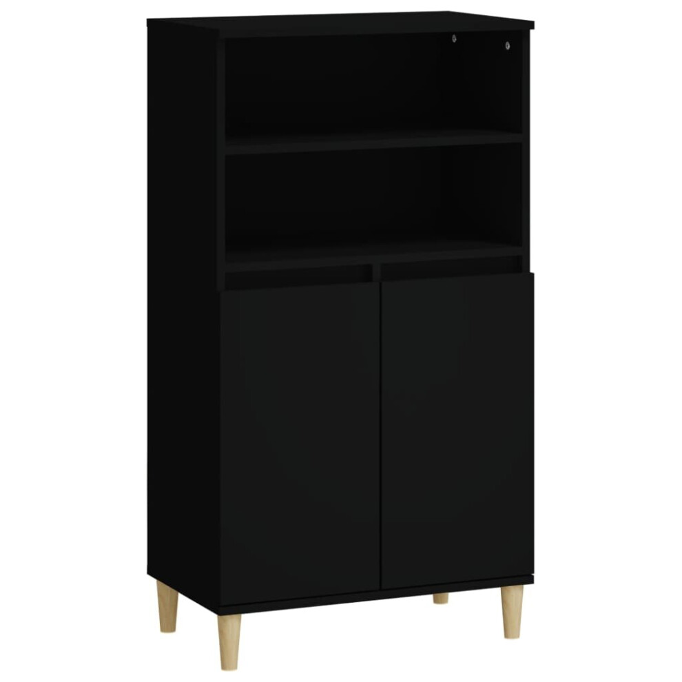 (Black) vidaXL Highboard Engineered Wood High Sideboard Buffet Cabinet Multi Colours