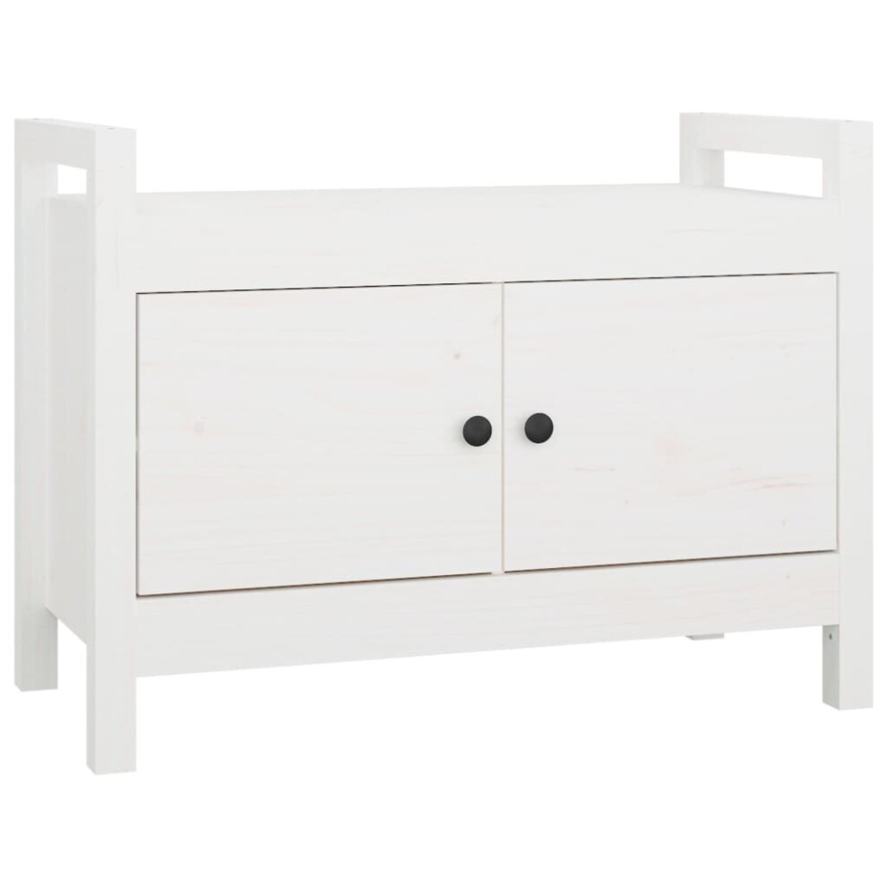 Vidaxl (White, 80 X 40 X 60 Cm) Solid Wood Pine Hall Bench Chair Multi Colours 80X40x43 Cm/80X40x60 Cm