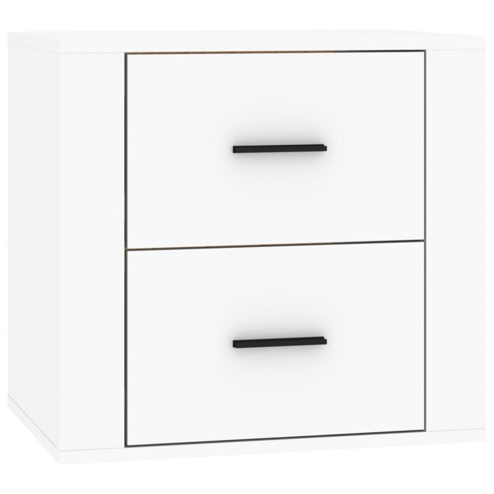 (White) vidaXL Wall-mounted Bedside Cabinet Indoor Floating Nightstand Multi Colours