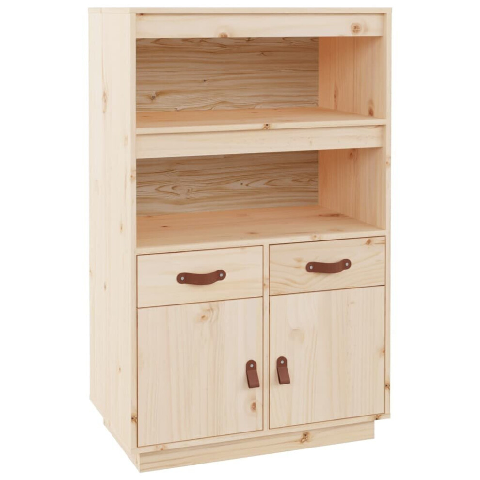 Vidaxl (Brown) Solid Wood Pine Highboard Wooden Buffet Cabinet Cupboard Multi Colours