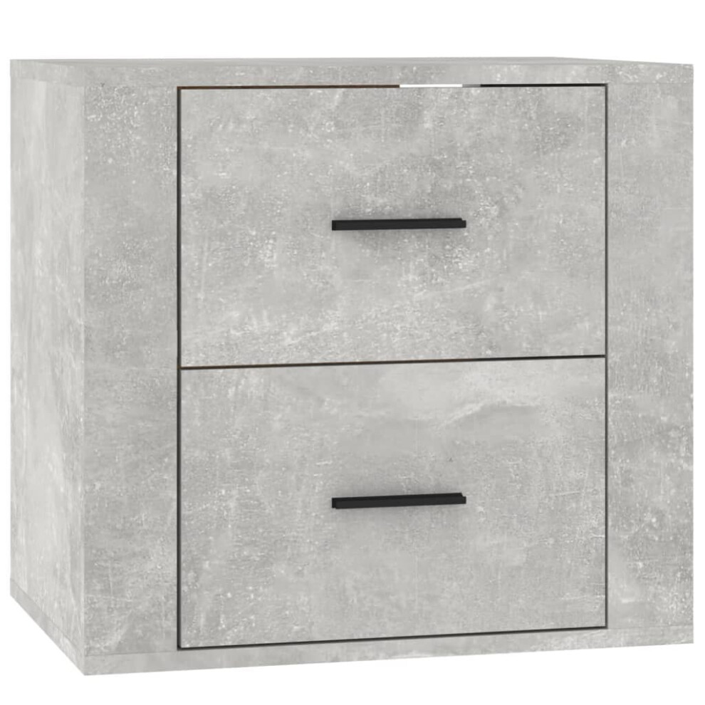 (Concrete grey) vidaXL Wall-mounted Bedside Cabinet Indoor Floating Nightstand Multi Colours