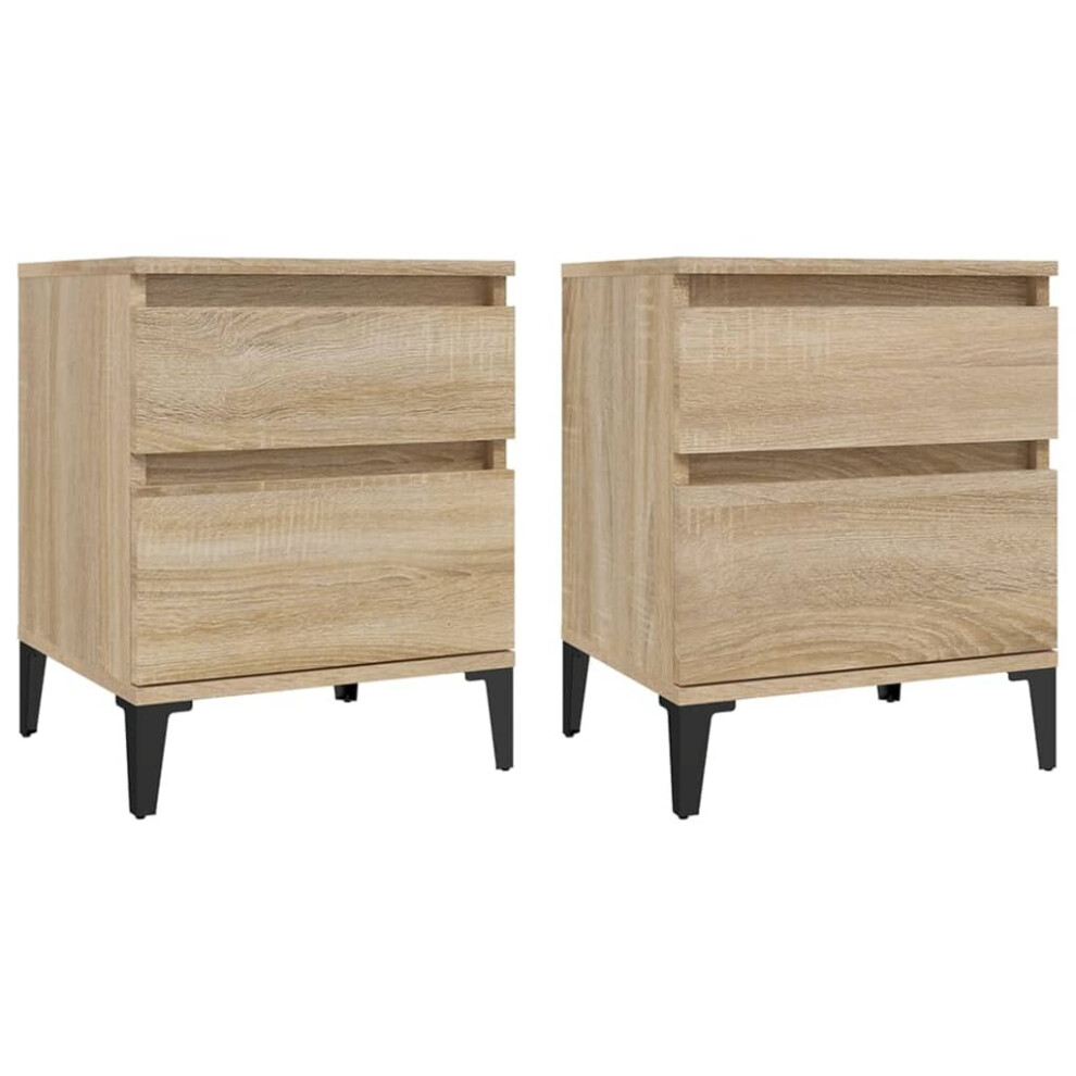 (Sonoma oak, 2 x Bedside cabinet) vidaXL 1/2x Bedside Cabinet Nightstand End Table Telephone Stand Multi Colours