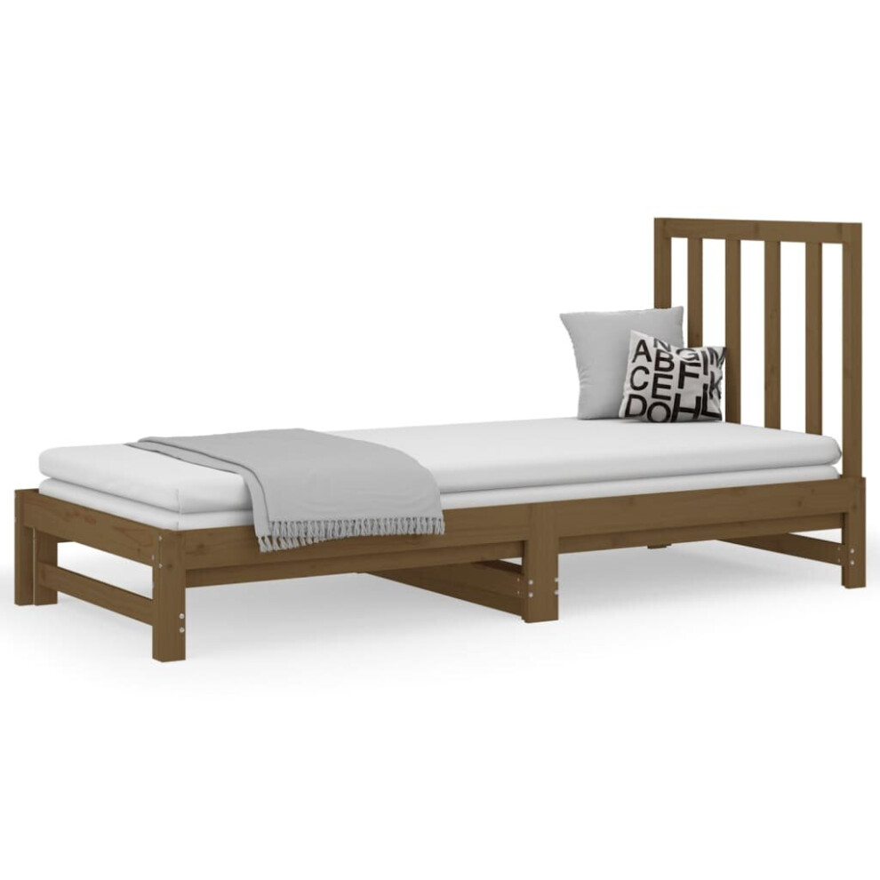 (Honey brown, 205.5 x 182 x 30 cm (L x W x H)) vidaXL Solid Wood Pine Pull-out Day Bed Multi Colours 2x(90x190)/2x(90x200) cm