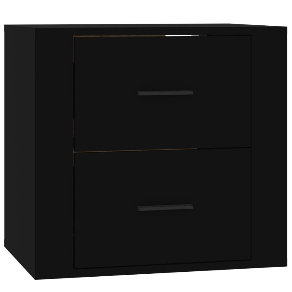 (Black) vidaXL Wall-mounted Bedside Cabinet Indoor Floating Nightstand Multi Colours