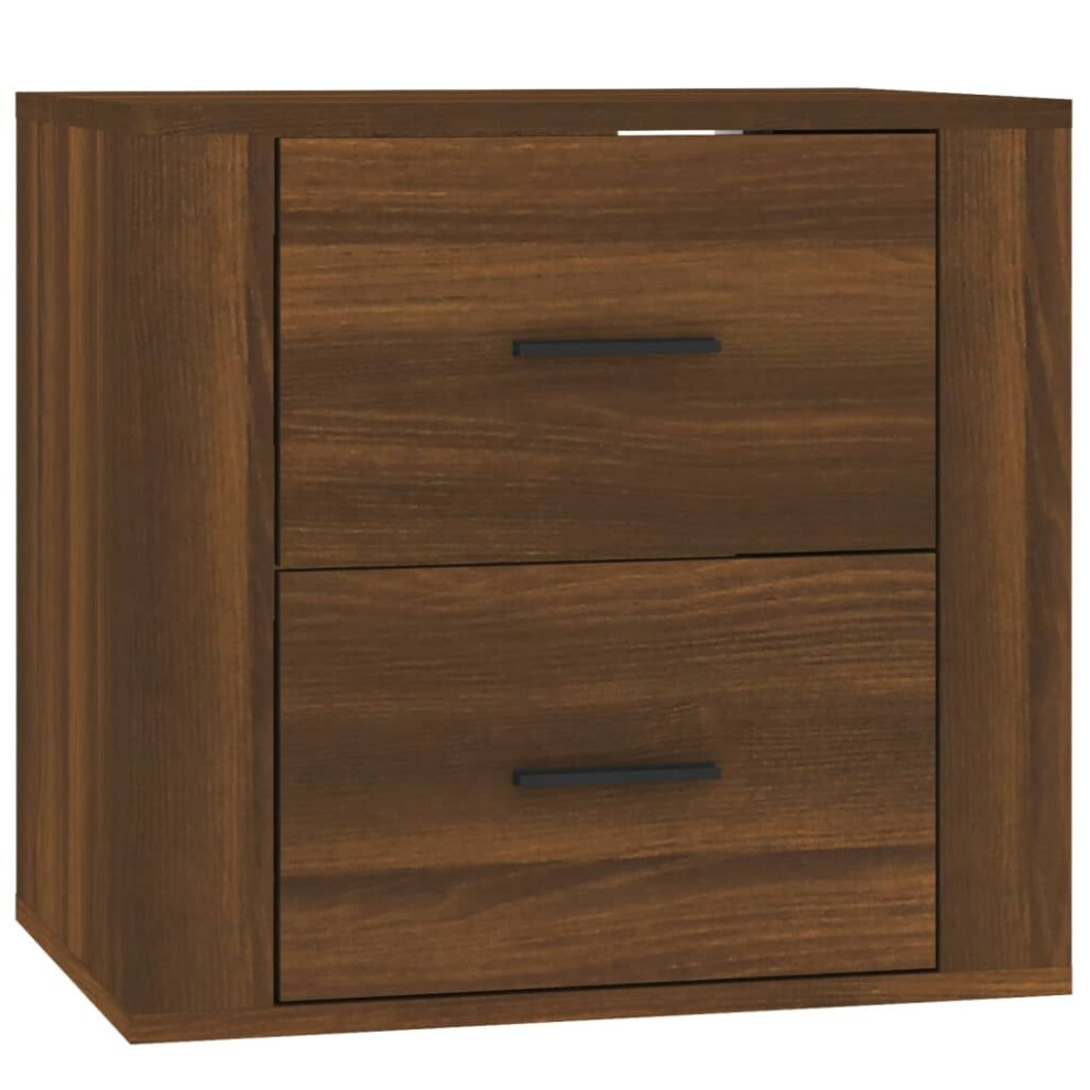 (Brown oak) vidaXL Wall-mounted Bedside Cabinet Indoor Floating Nightstand Multi Colours