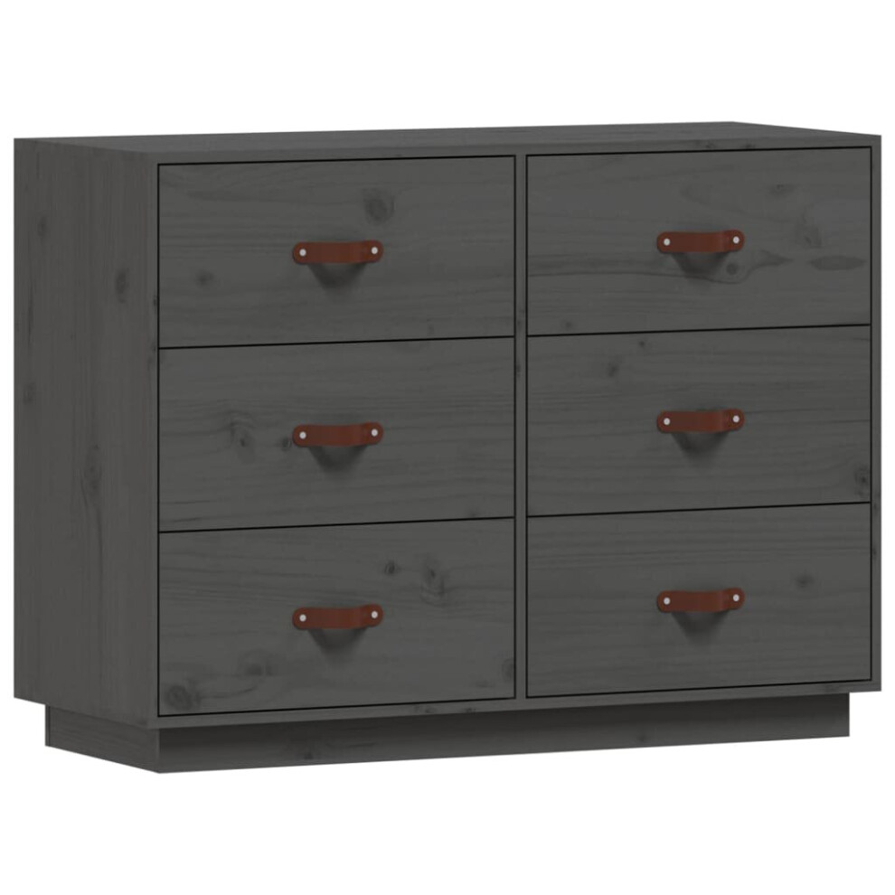 Vidaxl (Grey) Solid Wood Pine Sideboard Home Organiser Indoor Cupboard Multi Colours