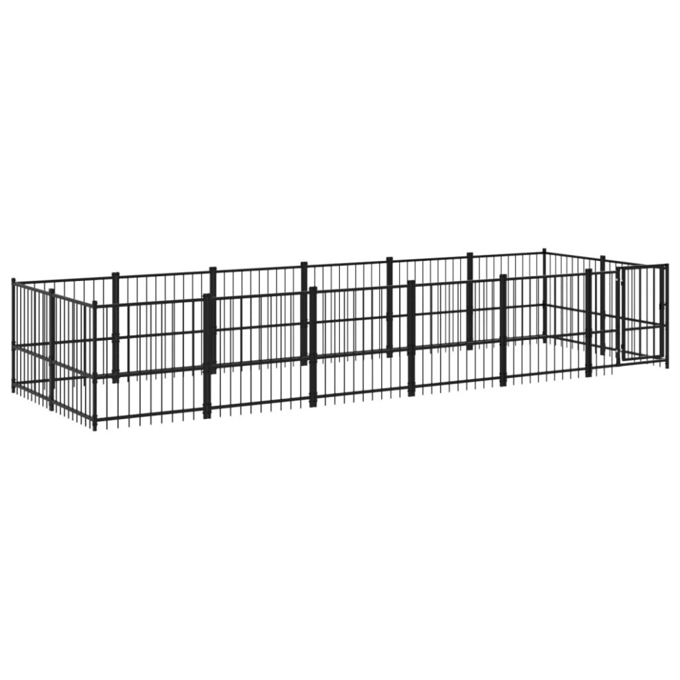 (582 X 193.5 X 100 cm) vidaXL Outdoor Dog Kennel Steel Puppy Crate Pet Cage Enclosure Multi Sizes