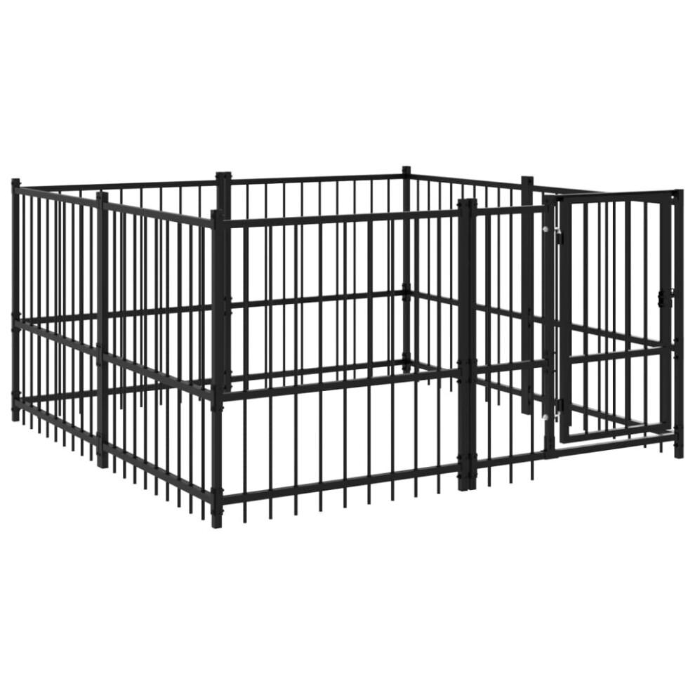 (194 x 193.5 x 100 cm) vidaXL Outdoor Dog Kennel Steel Puppy Crate Pet Cage Enclosure Multi Sizes