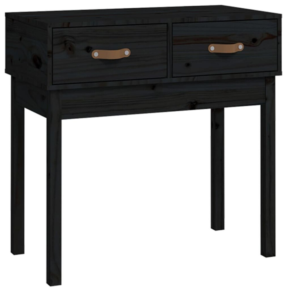 Vidaxl (, 76.5 X 40 X 75 Cm) Solid Wood Pine Console Table Side Sofa End Accent Table Multi Colours Black