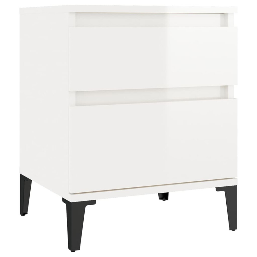 (High gloss white, 1 x Bedside cabinet) vidaXL 1/2x Bedside Cabinet Nightstand End Table Telephone Stand Multi Colours