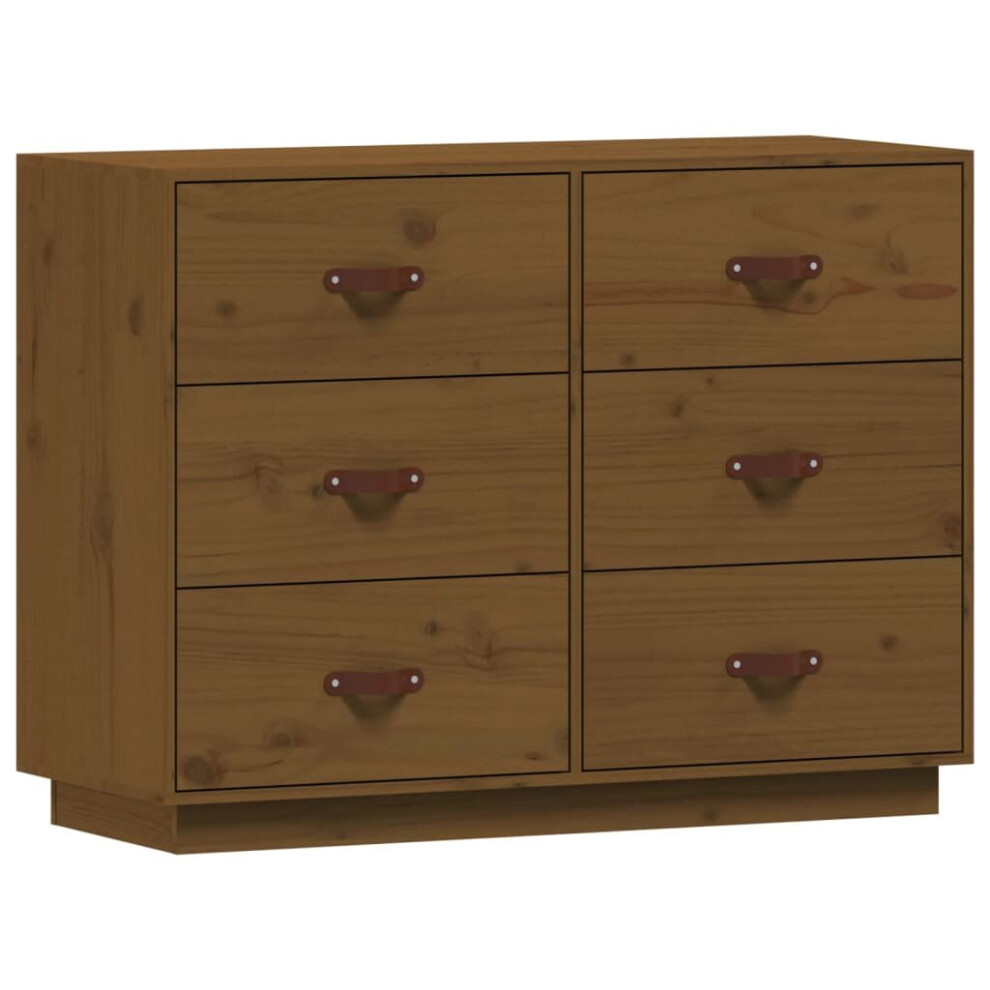 Vidaxl (Honey ) Solid Wood Pine Sideboard Home Organiser Indoor Cupboard Multi Colours Brown