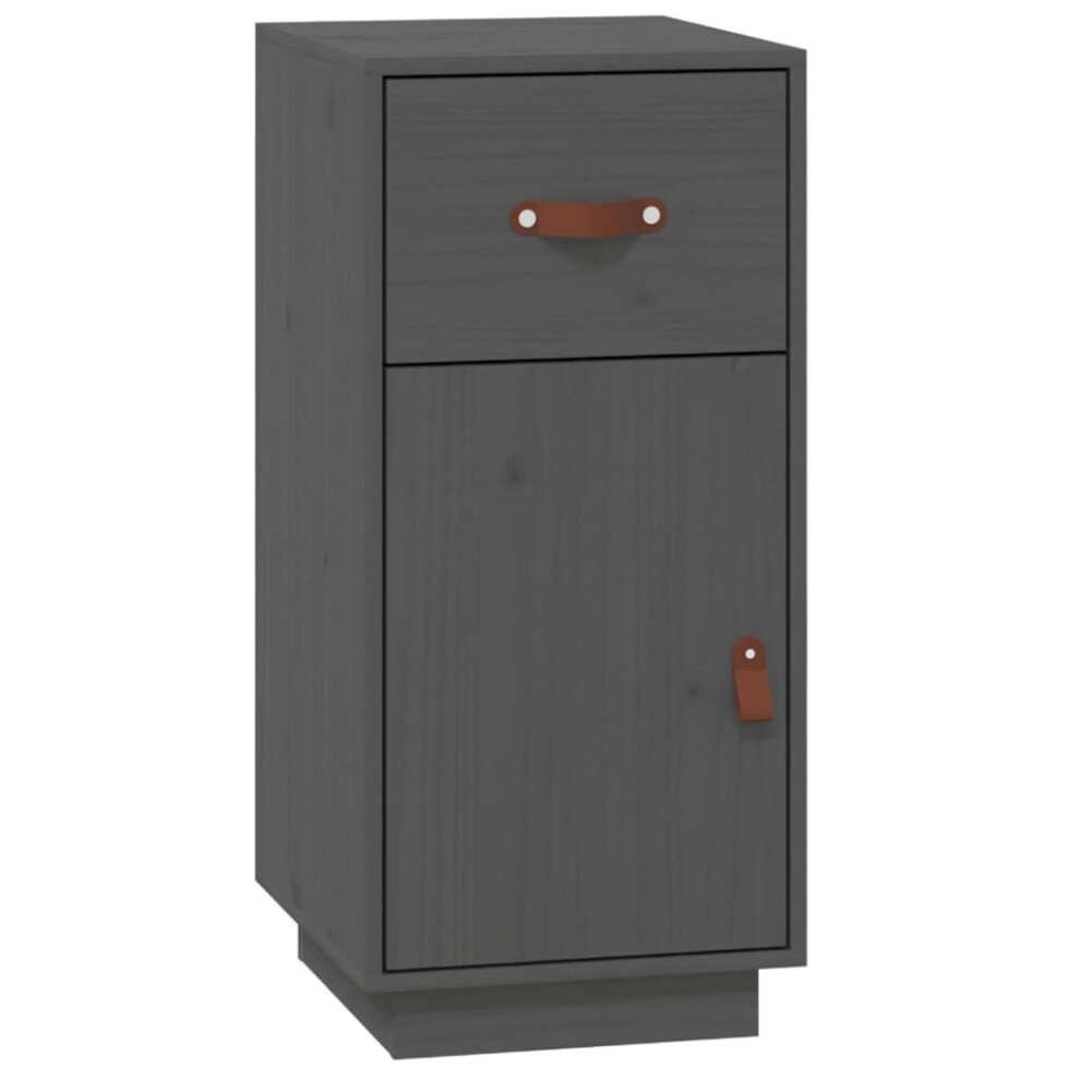 Vidaxl (Grey) Solid Wood Pine Sideboard Wooden Home Organiser Cupboard Multi Colours