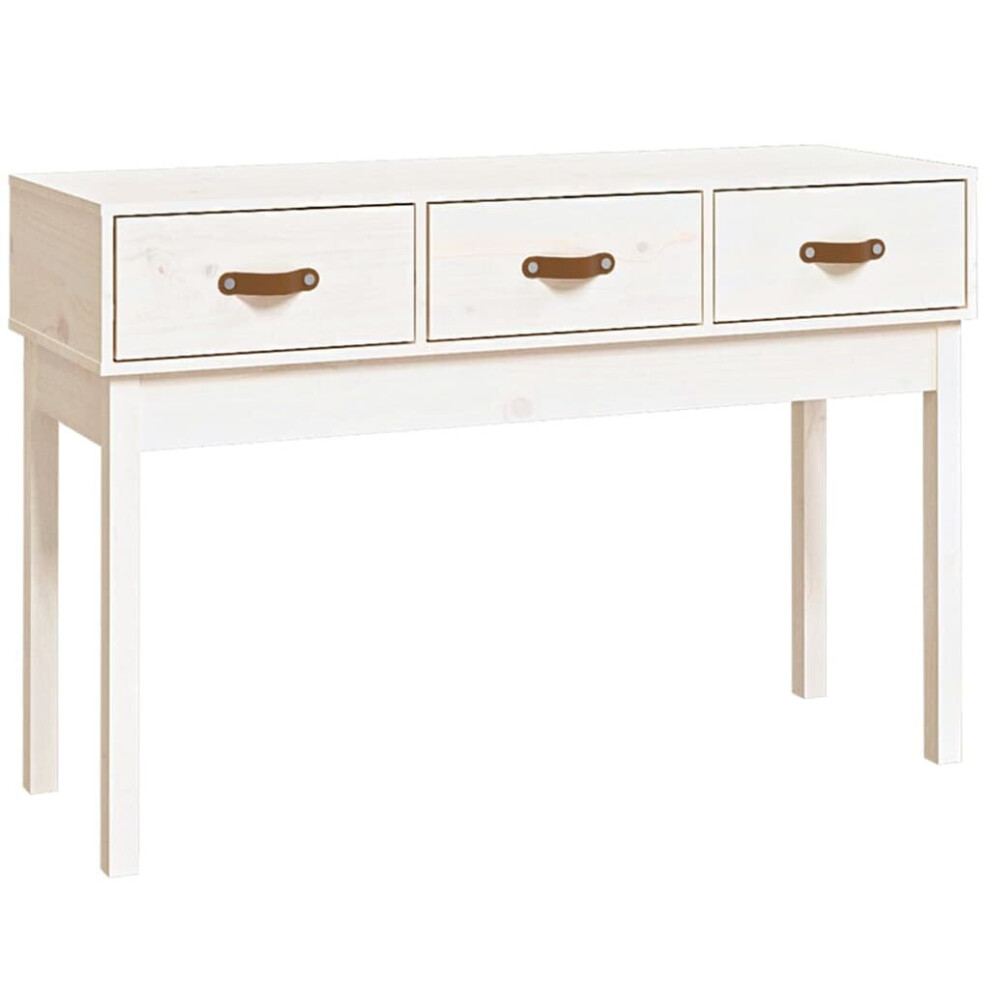 Vidaxl (White, 114 X 40 X 75 Cm) Solid Wood Pine Console Table Side Sofa End Accent Table Multi Colours