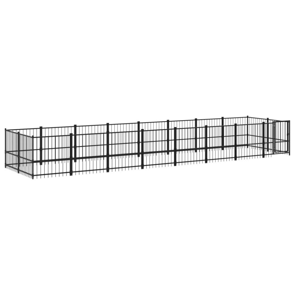 (776 x 193.5 x 100 cm) vidaXL Outdoor Dog Kennel Steel Puppy Crate Pet Cage Enclosure Multi Sizes