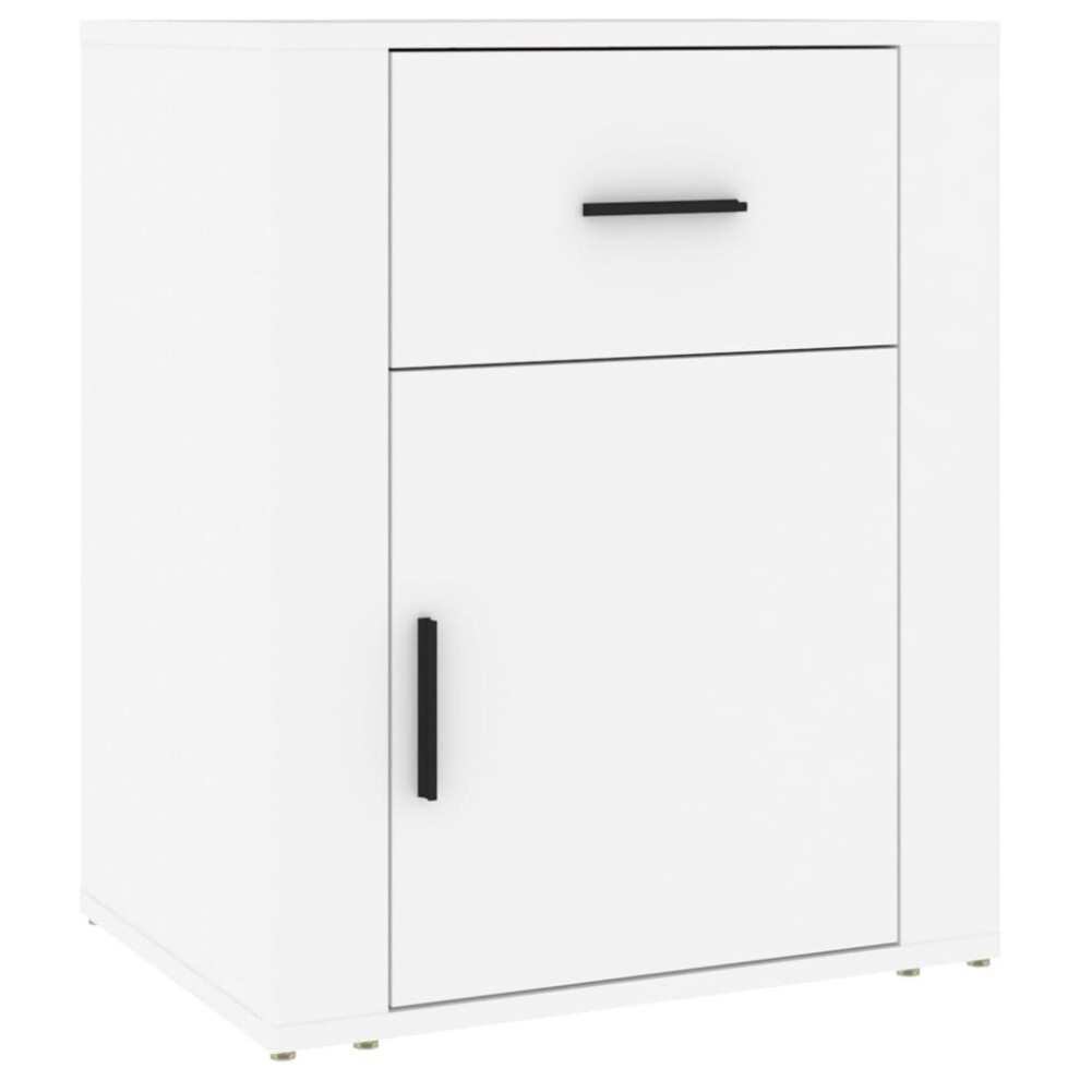 Vidaxl (White) Bedside Cabinet Engineered Wood End Table Nightstand Multi Colours