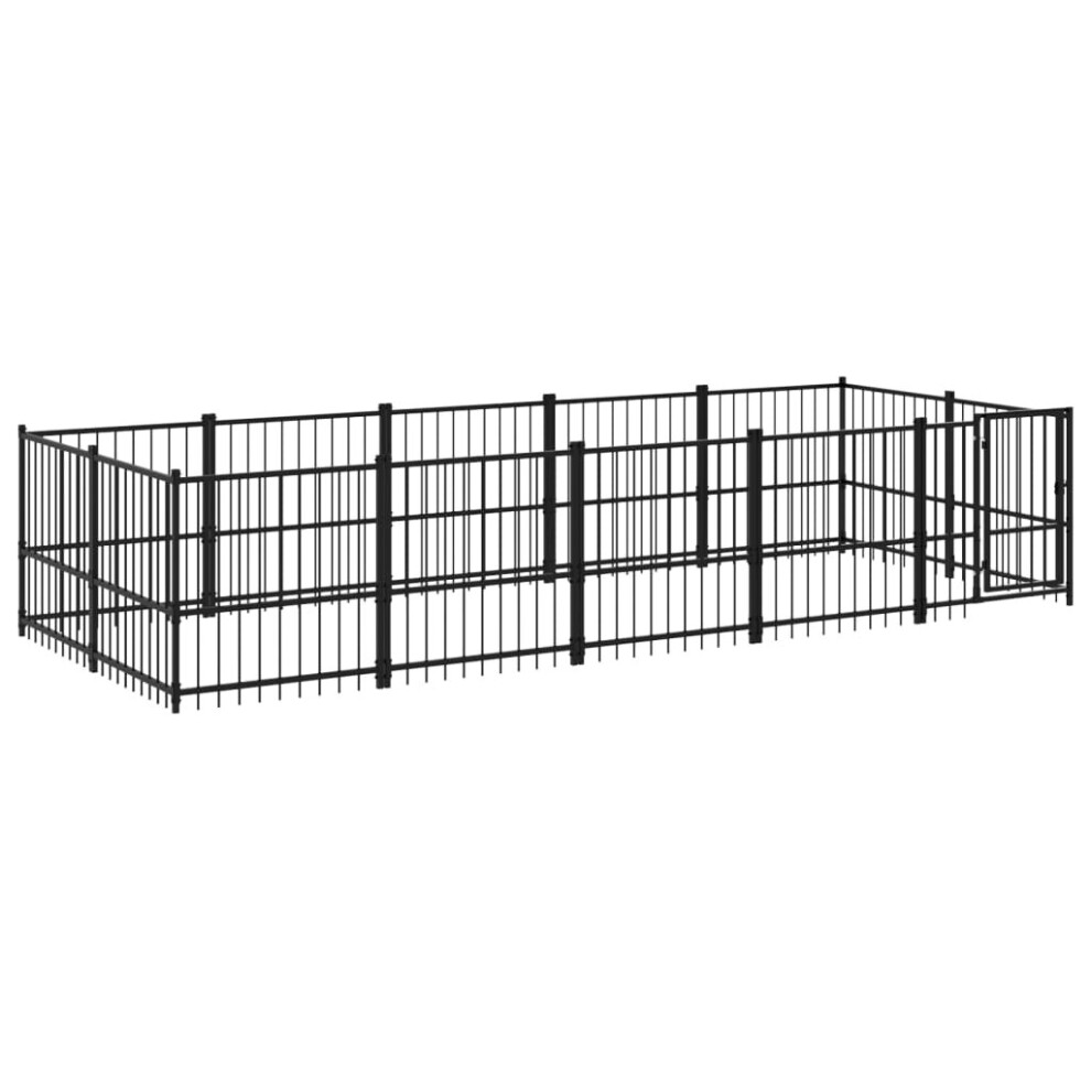 (485 x 193.5 x 100 cm) vidaXL Outdoor Dog Kennel Steel Puppy Crate Pet Cage Enclosure Multi Sizes