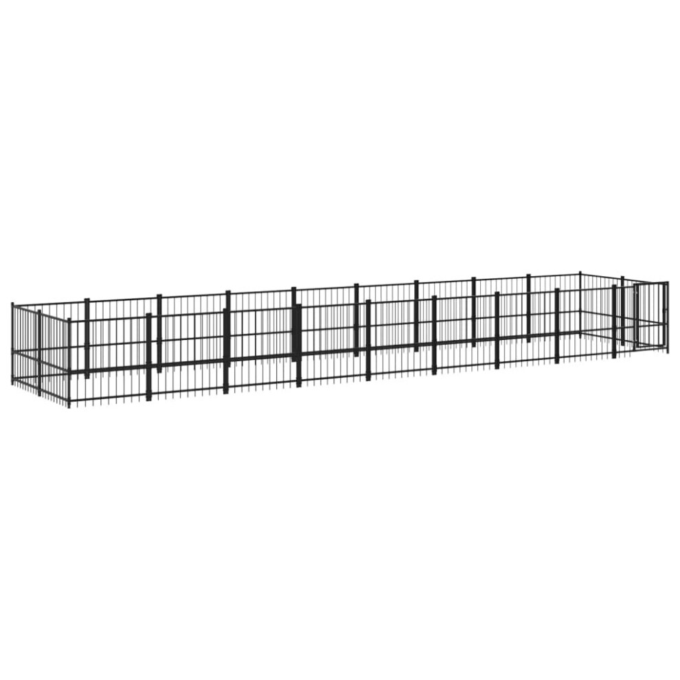 (873 x 193.5 x 100 cm) vidaXL Outdoor Dog Kennel Steel Puppy Crate Pet Cage Enclosure Multi Sizes