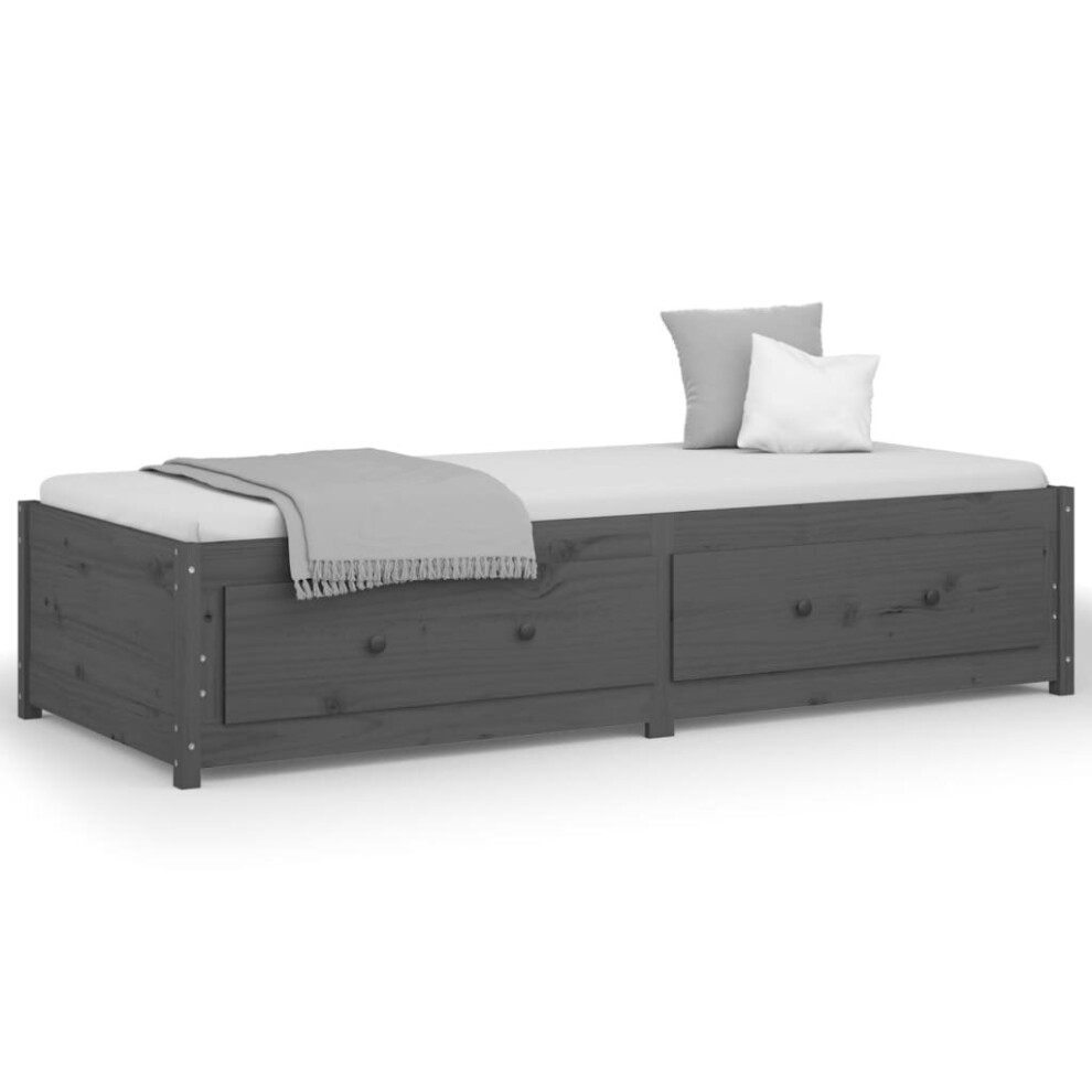 Vidaxl (Grey, 90 X 200 Cm) Day Bed Wooden Sofa Bed Sleeper Sofa Occasional Bed Solid Wood Pine