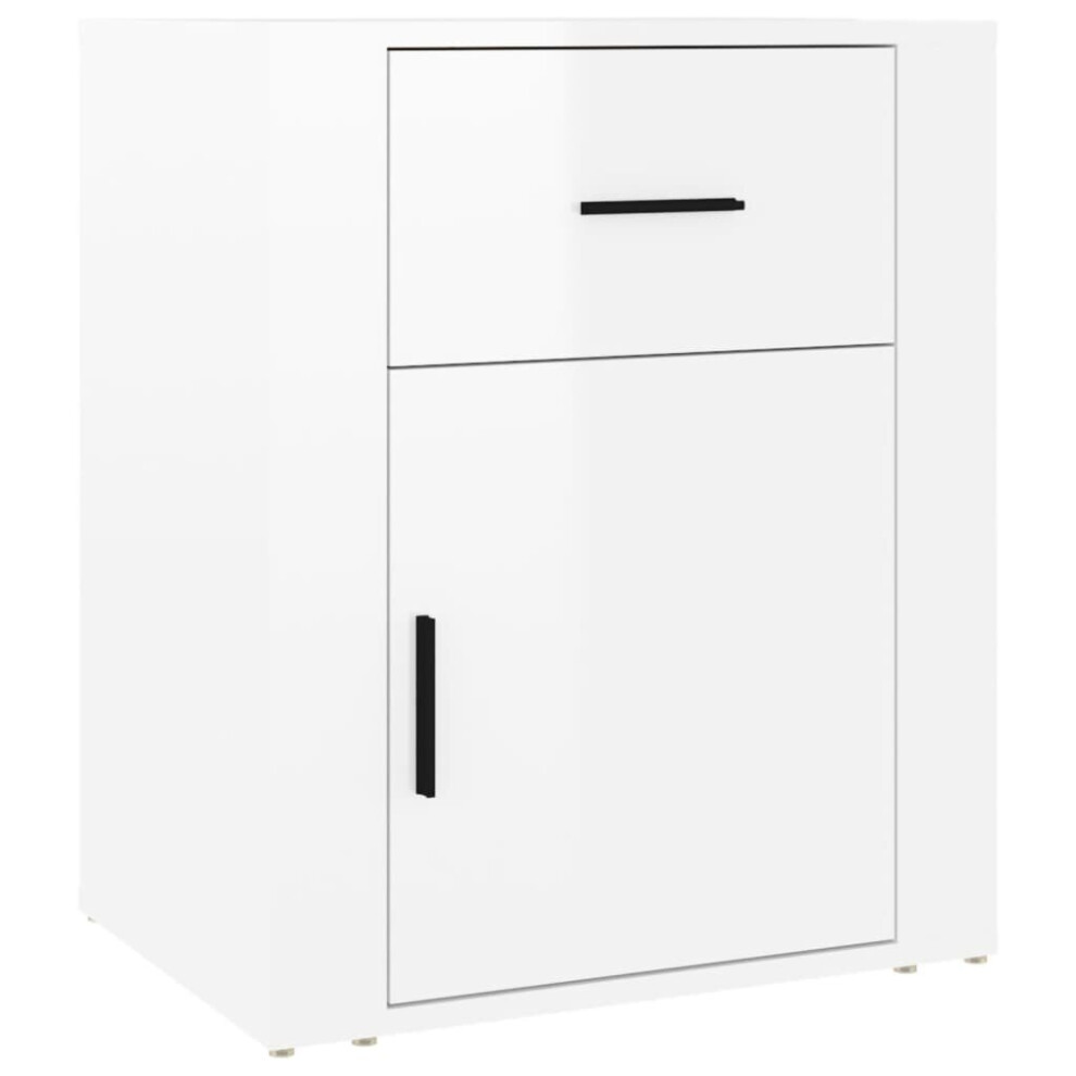 (High gloss white) vidaXL Bedside Cabinet Engineered Wood End Table Nightstand Multi Colours