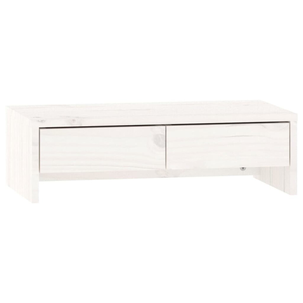 Vidaxl (White, 50 X 27 X 15 Cm) Solid Wood Pine Monitor Stand Multi Colours 100X27x15 Cm/50X27x15 Cm