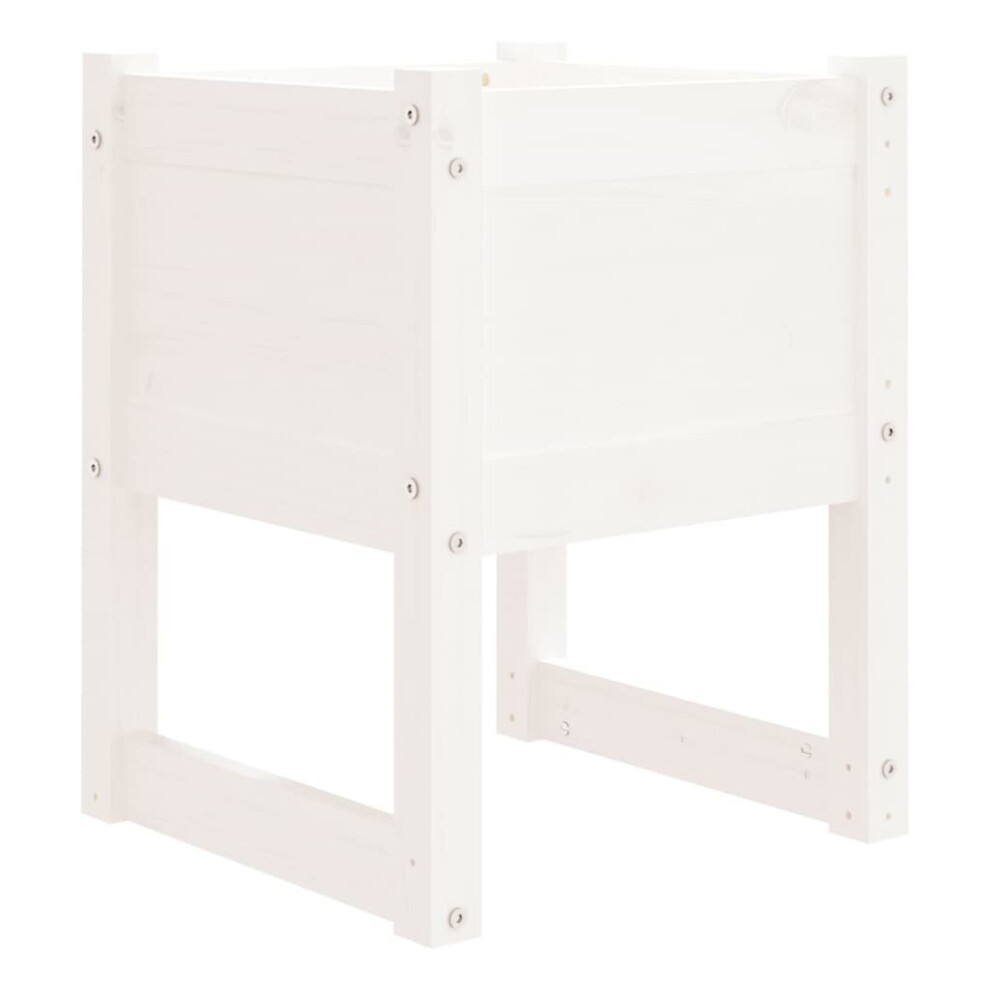 Vidaxl (White, 40 X 40 X 52.5 Cm/1) 1/2X Solid Wood Pine Planter Raised Bed Flower Box Multi Colours/Sizes
