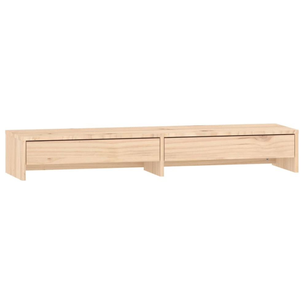 (Brown, 100 x 27 x 15 cm) vidaXL Solid Wood Pine Monitor Stand Multi Colours 100x27x15 cm/50x27x15 cm