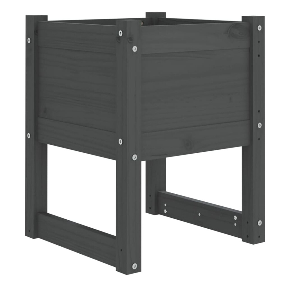 Vidaxl (Grey, 40 X 40 X 52.5 Cm/1) 1/2X Solid Wood Pine Planter Raised Bed Flower Box Multi Colours/Sizes