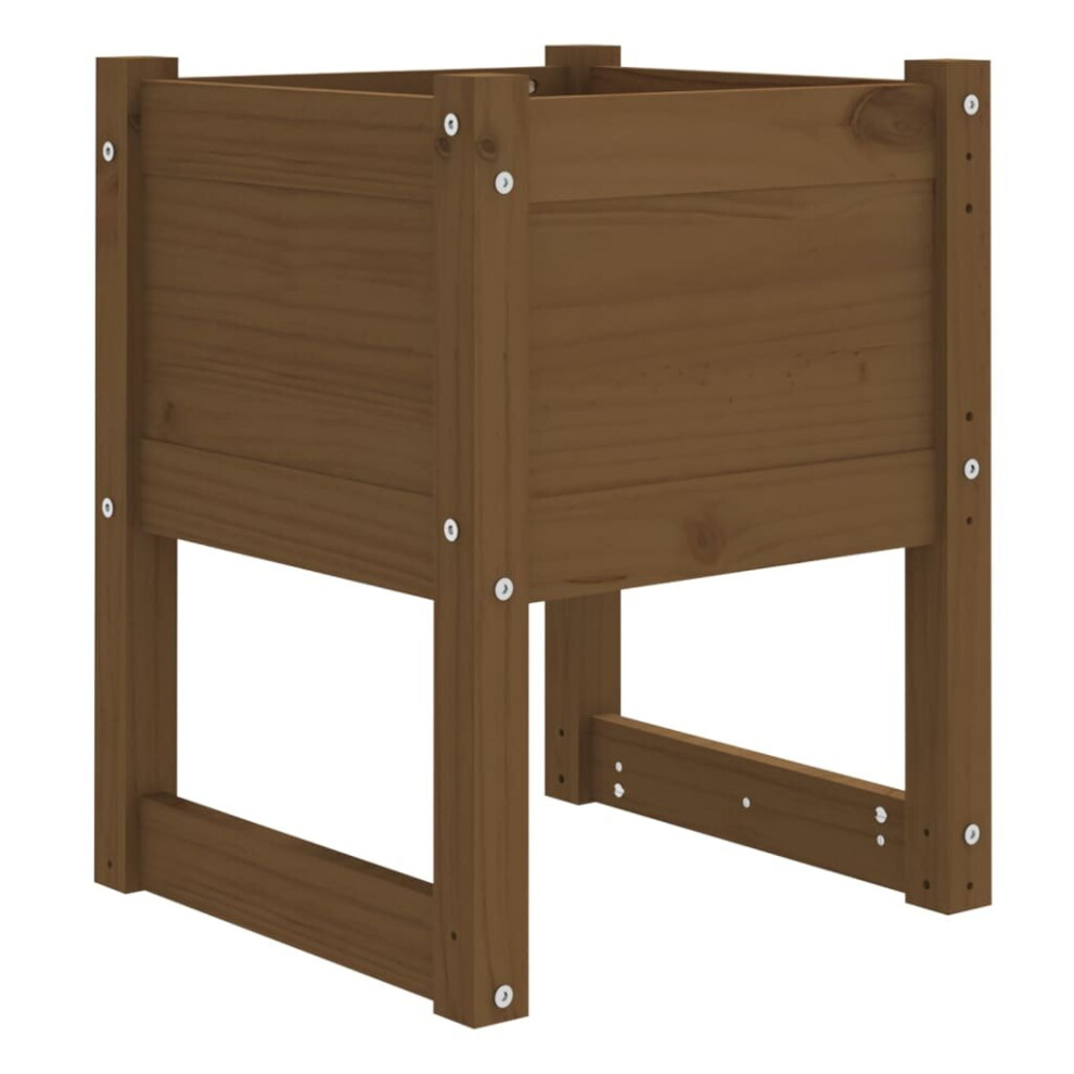 Vidaxl (Honey Brown, 40 X 40 X 52.5 Cm/1) 1/2X Solid Wood Pine Planter Raised Bed Flower Box Multi Colours/Sizes