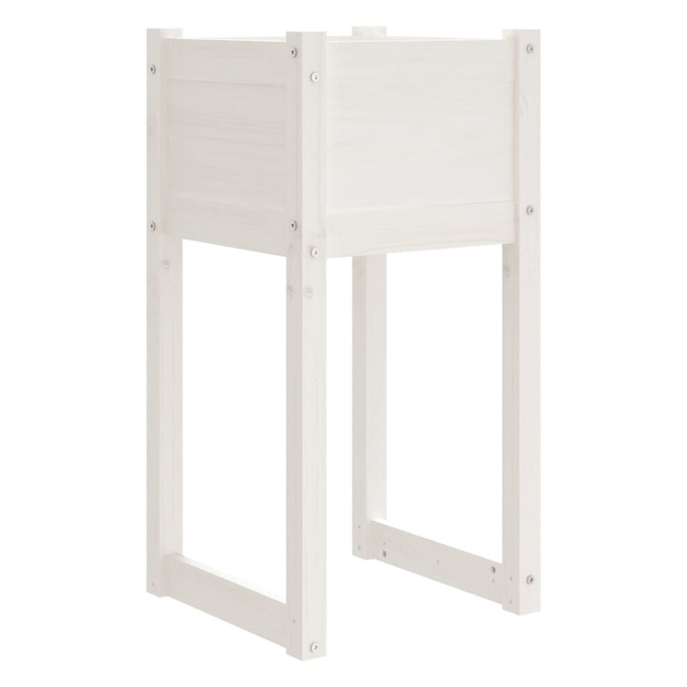 Vidaxl (White, 40 X 40 X 81 Cm/1) 1/2X Solid Wood Pine Planter Raised Bed Flower Box Multi Colours/Sizes