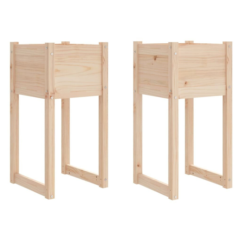 Vidaxl (Brown, 40 X 40 X 81 Cm/2) 1/2X Solid Wood Pine Planter Raised Bed Flower Box Multi Colours/Sizes
