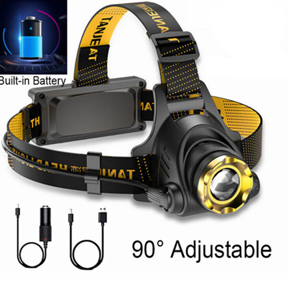 90000LM LED Headlight Flashlight Head Torch Fish Light Rechargeable