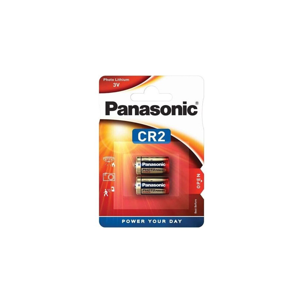 2 x Panasonic CR2 3V Lithium Photo Battery DLCR2 KCR2 CR17355 Camera