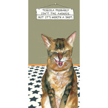 Tequila Worth A Shot Little Dog Laughed Greeting Card Blank Inside