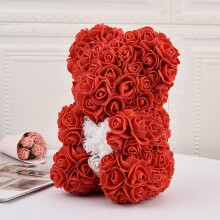 (White) Rose Flower Teddy Bear Doll Valentine Wedding Birthday Nursery Xmas Gift Him/Her