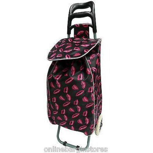 Hampton & Stewart 2 Wheel Shopping Trolley - Lips Print on OnBuy