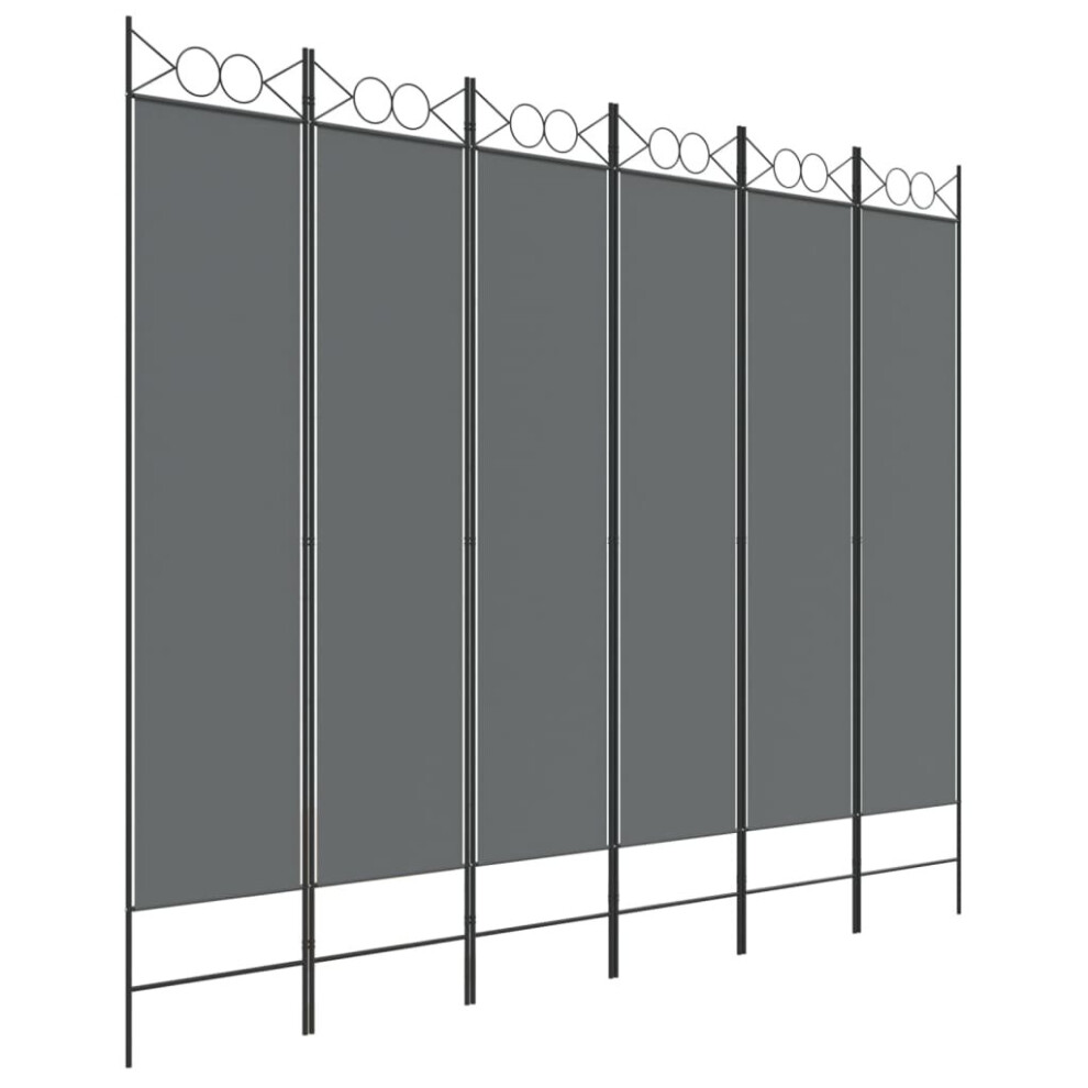 Vidaxl (Anthracite, 240 X 200 Cm) 6-Panel Room Divider Fabric Privacy Screen Paravent Multi Colours/Sizes