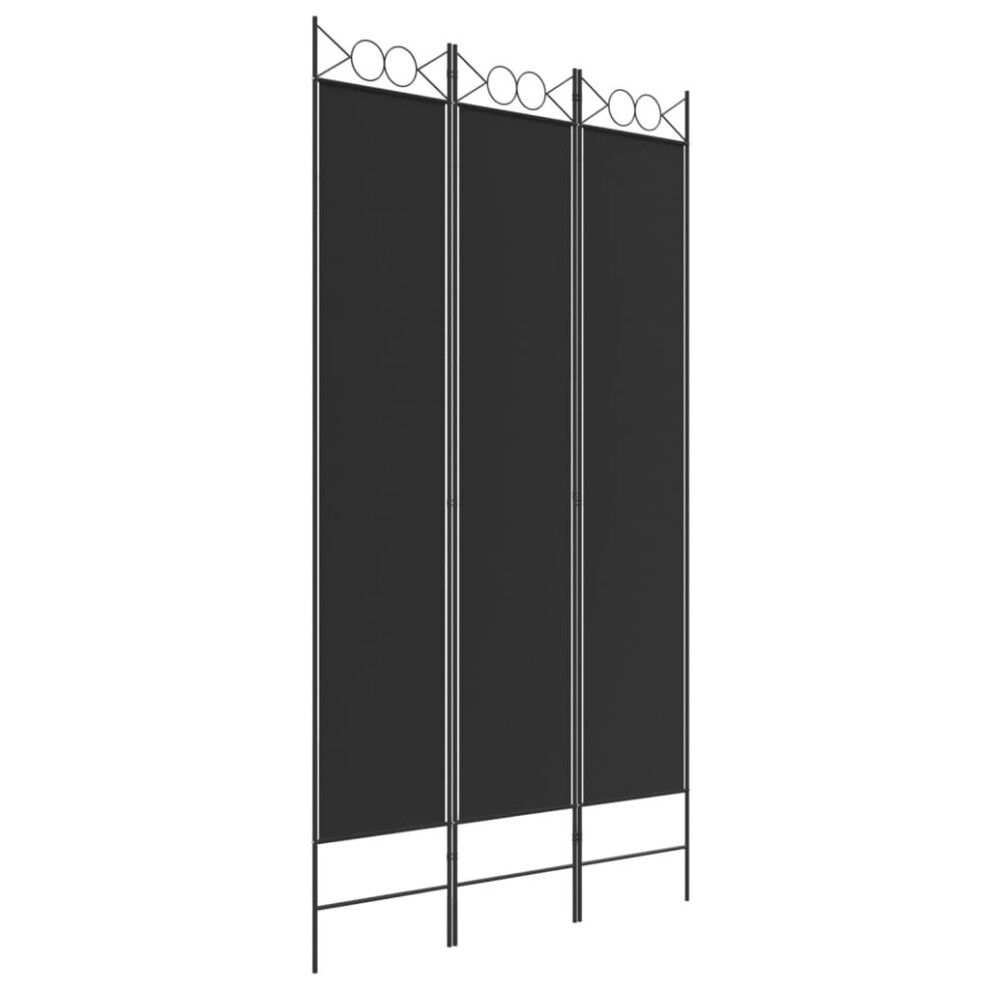 Vidaxl (Black, 120 X 220 Cm) 6-Panel Room Divider Fabric Privacy Screen Paravent Multi Colours/Sizes