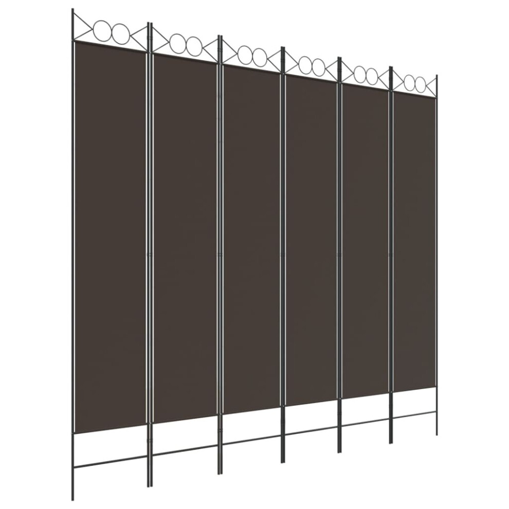 Vidaxl (Brown, 240 X 220 Cm) 6-Panel Room Divider Fabric Privacy Screen Paravent Multi Colours/Sizes