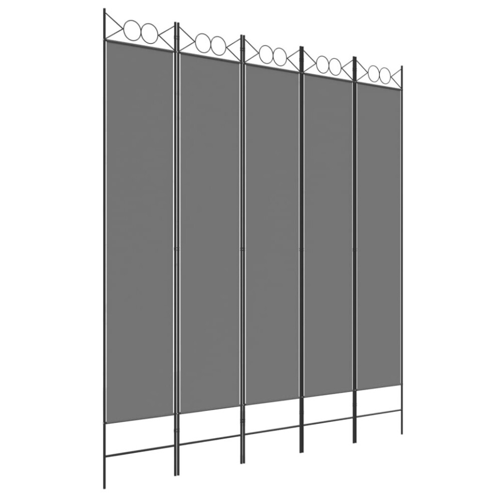 Vidaxl (Anthracite, 200 X 220 Cm) 6-Panel Room Divider Fabric Privacy Screen Paravent Multi Colours/Sizes