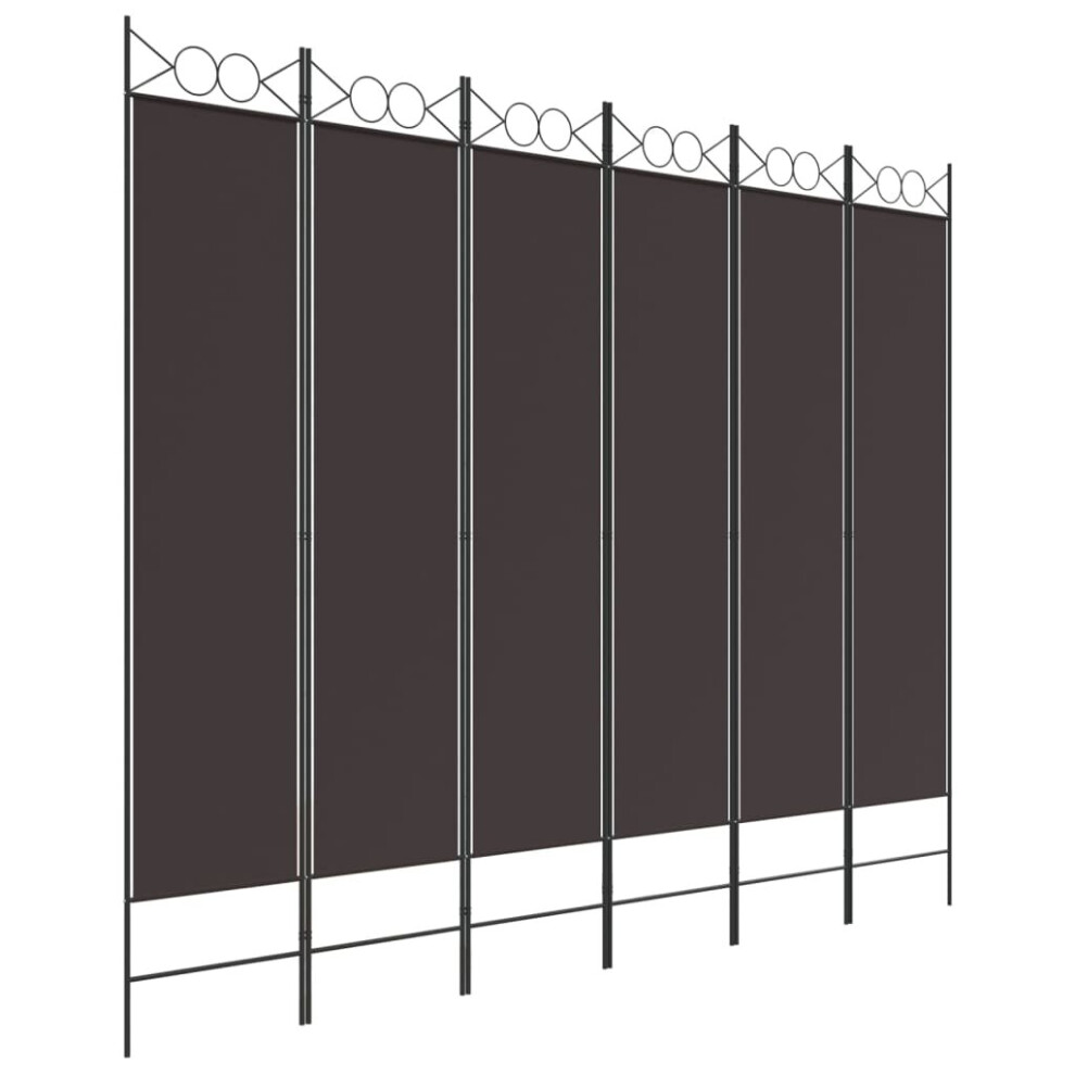 Vidaxl (Brown, 240 X 200 Cm) 6-Panel Room Divider Fabric Privacy Screen Paravent Multi Colours/Sizes
