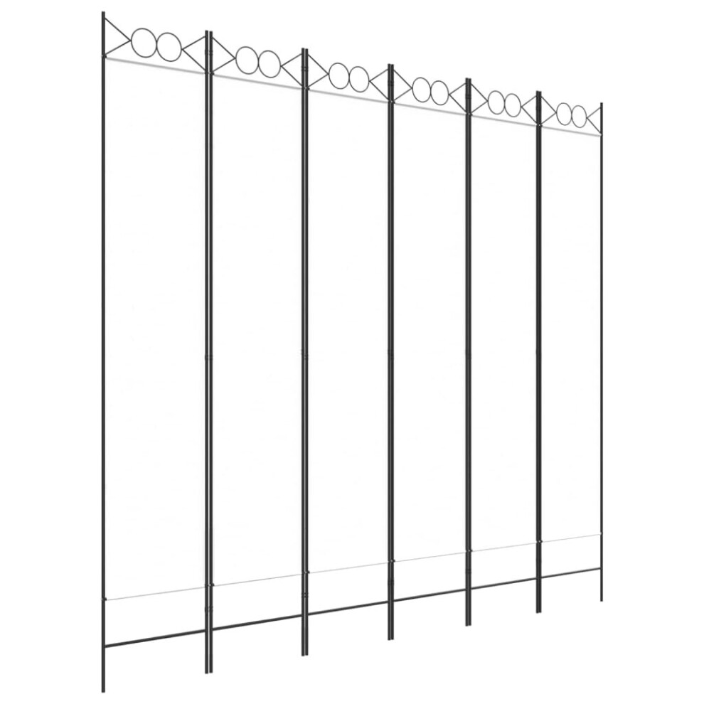 Vidaxl (White, 240 X 220 Cm) 6-Panel Room Divider Fabric Privacy Screen Paravent Multi Colours/Sizes